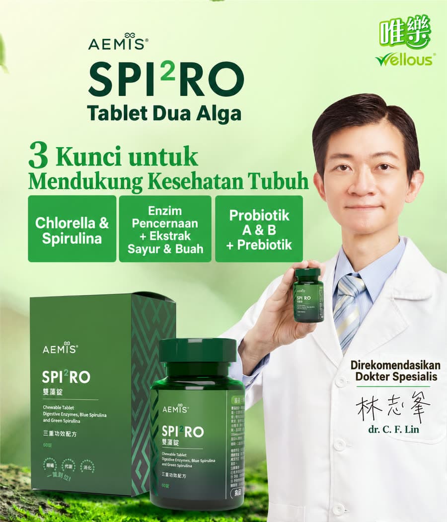 3 kunci untuk mendukung kesehatan tubuh: chlorella dan spirulina, enzim pencernaan, probiotik A dan B